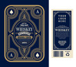 Vintage liquor labels, front and back side. Western style