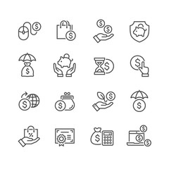 money and finance icon set