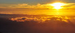 Golden sunset above clouds, mountain view, Table Mountain, South Africa