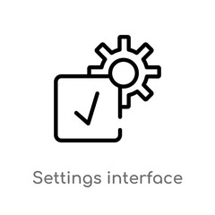 Poster - outline settings interface vector icon. isolated black simple line element illustration from user in