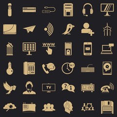 Poster - Wireless communication icons set. Simple style of 36 wireless communication vector icons for web for any design