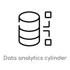 Poster - outline data analytics cylinder vector icon. isolated black simple line element illustration from user interface concept. editable vector stroke data analytics cylinder icon on white background