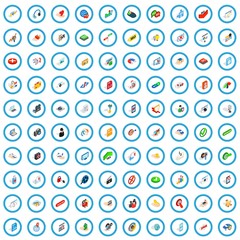 Poster - 100 security icons set in isometric 3d style for any design vector illustration