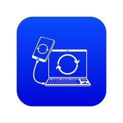 Poster - Connection smartphone icon blue vector isolated on white background