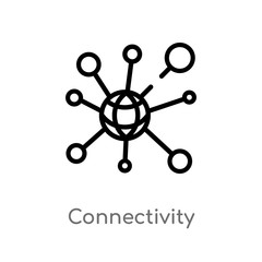 outline connectivity vector icon. isolated black simple line element illustration from user interface concept. editable vector stroke connectivity icon on white background