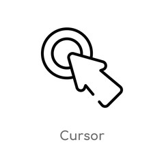 Poster - outline cursor vector icon. isolated black simple line element illustration from user interface conc