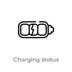 Poster - outline charging status vector icon. isolated black simple line element illustration from user inter
