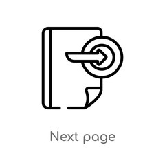 Poster - outline next page vector icon. isolated black simple line element illustration from user interface concept. editable vector stroke next page icon on white background