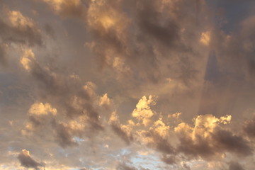 brown clouds at sunset