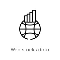 Poster - outline web stocks data line graphic interface vector icon. isolated black simple line element illus