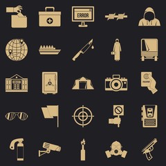 Poster - Gaffe icons set. Simple set of 25 gaffe vector icons for web for any design