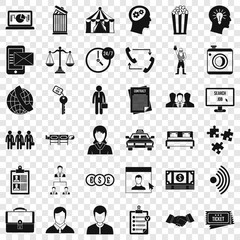 Poster - Coherence icons set. Simple style of 36 coherence vector icons for web for any design