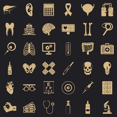 Poster - Medicine diagnostic icons set. Simple style of 36 medicine diagnostic vector icons for web for any design