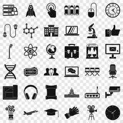 Poster - Conference icons set. Simple style of 36 conference vector icons for web for any design