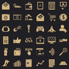 Poster - Digital working icons set. Simple style of 36 digital working vector icons for web for any design