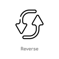 Poster - outline reverse vector icon. isolated black simple line element illustration from geometry concept. 