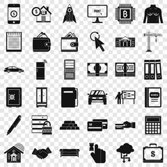 Poster - Credit icons set. Simple style of 36 credit vector icons for web for any design