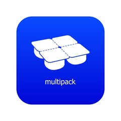 Poster - Many packages icon blue vector isolated on white background