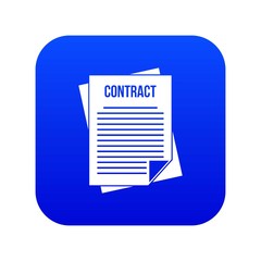 Poster - Contract icon digital blue for any design isolated on white vector illustration