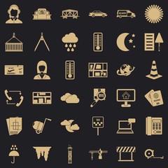 Poster - Woman operator icons set. Simple style of 36 woman operator vector icons for web for any design