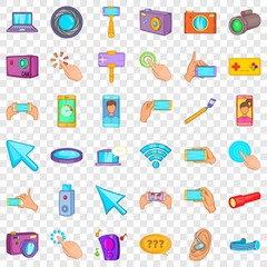 Poster - Device icons set. Cartoon style of 36 device vector icons for web for any design