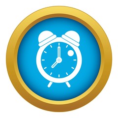 Poster - Alarm clock retro classic design icon blue vector isolated on white background for any design