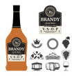 Vector brandy label on a bottle