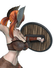 Wall Mural - viking girl the gingery warrior