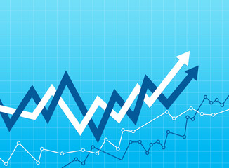 Abstract financial chart with arrows