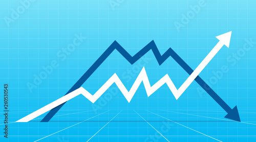 Cuadros en Lienzo Up and down arrows the concept of profit and loss
