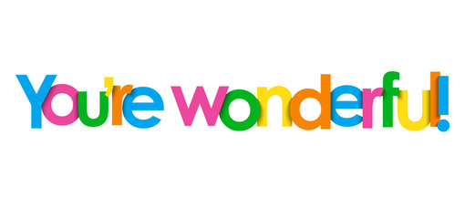 Wall Mural - YOU'RE WONDERFUL! colorful typography banner