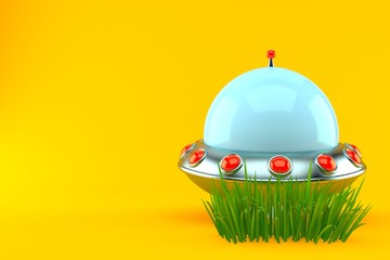 Poster - UFO on grass