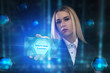 © Egor - The concept of business, technology, the Internet and the network. A young entrepreneur working on a virtual screen of the future and sees the inscription: begin new career