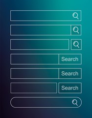 Poster - Template search bar on blue background. Vector Illustration