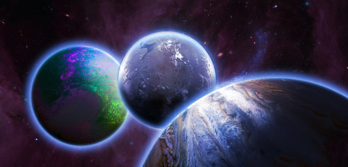 Wall Mural - several planets in outer space, , solar system elements of this image furnished by nasa b