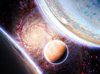 Wall Mural - several planets in outer space, , solar system elements of this image furnished by nasa b