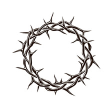 Black Crown Of Thorns Image Isolated On White Background