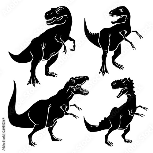 Dinosaur silhouettes 001 Fototapeta