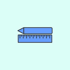 Poster - pencil and ruler mono color icon. Simple glyph, flat vector of Education icons for UI and UX, website or mobile application