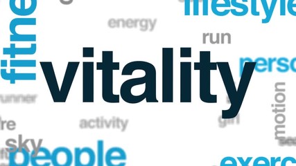 Sticker - Vitality animated word cloud. Kinetic typography.