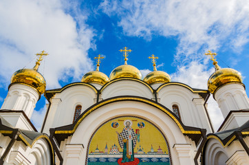 Cathedral Of St. Nicholas in Nikolsky monastery, Pereslavl-Zalessky, Yaroslavl region, Russia, March 2019