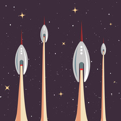 Wall Mural - rocket ships explorer