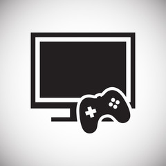 Poster - Gaming icon on background for graphic and web design. Simple vector sign. Internet concept symbol for website button or mobile app.