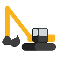 Excavator flat illustration