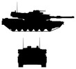 Modern tank silhouette: front and side views