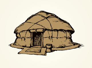 Yurt. Vector drawing