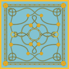 Canvas Print - Chain patten square scarf design. Fashion accessory
