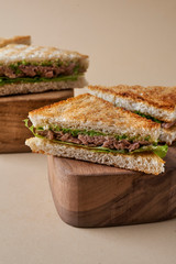 Wall Mural - club sandwich with tuna and salad