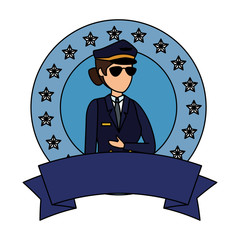 Wall Mural - female aviation pilot avatar character