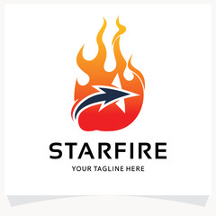 Wall Mural - Star Fire Logo Design Template Inspiration